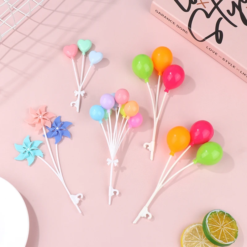 1Set 1:6 Dollhouse Miniature Colorful Balloon Windmills Round Heart-shaped Balloon Ornament Home Garden Decor Toy