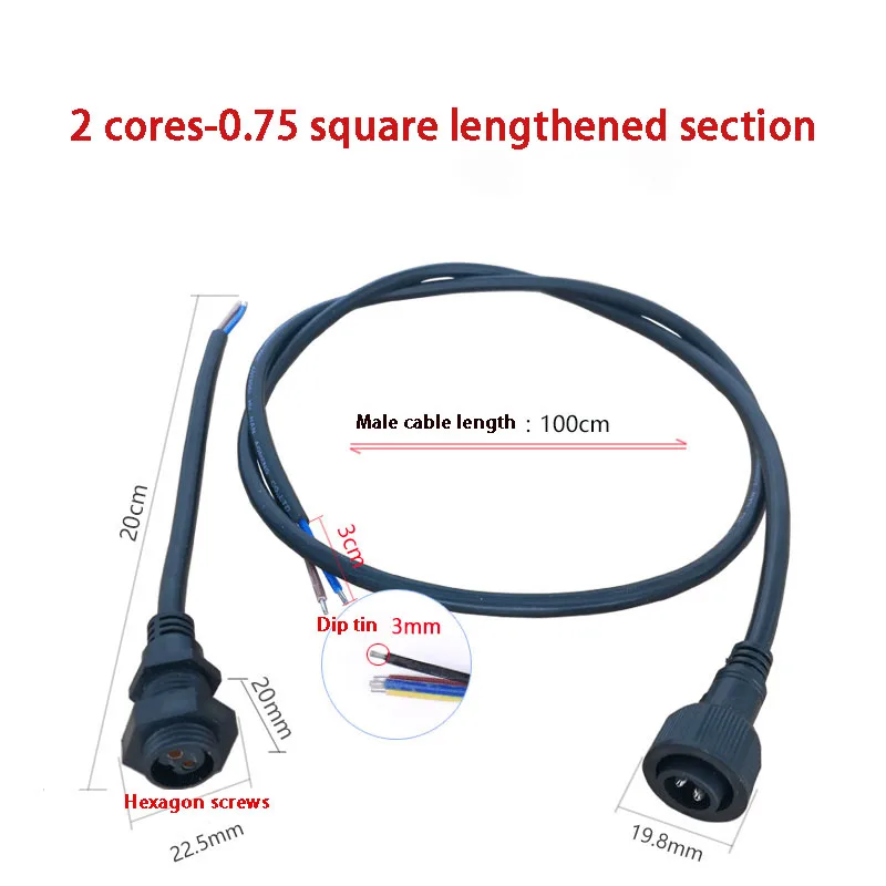 IP68 Panel Type Plug 2/3/4/5Pin Male Female Outdoor Waterproofing Wire Source LED Insert Line Panel Mounted Docking Connectors