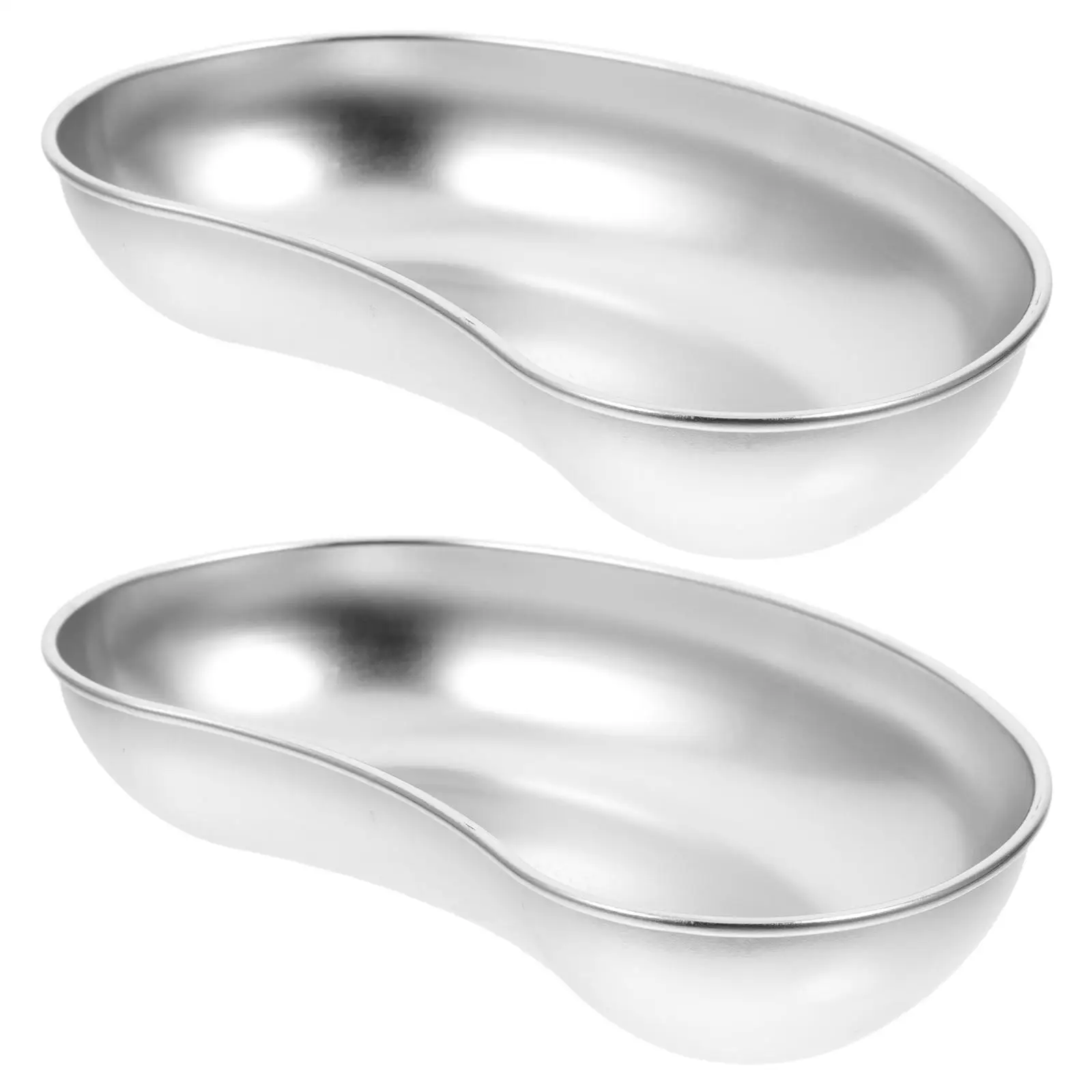 

2 Pcs Anti-Iodine Medical Waist Tray Stainless Steel Seamless Experiment Trays Clinical Instrument Laboratory Teaching Equipment