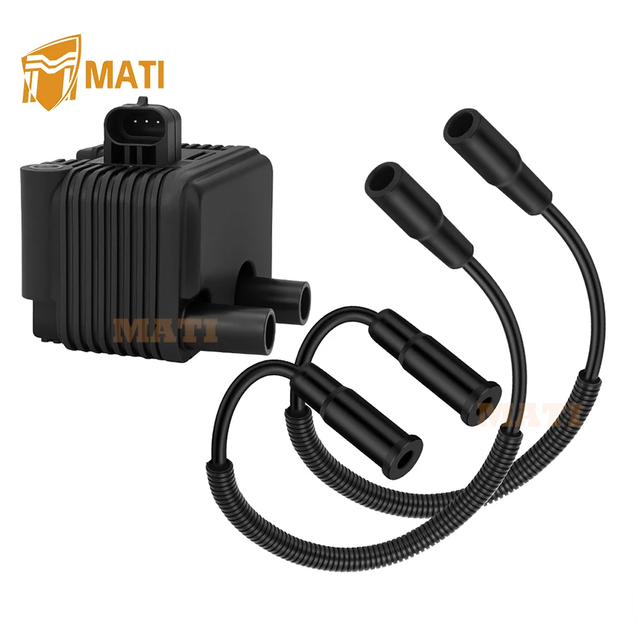 0.5 OHM Ignition Coil & Spark Plug Cable For Sportster 883 1200 Custom Low Roadster 2004-2006 31655-99 31996-04