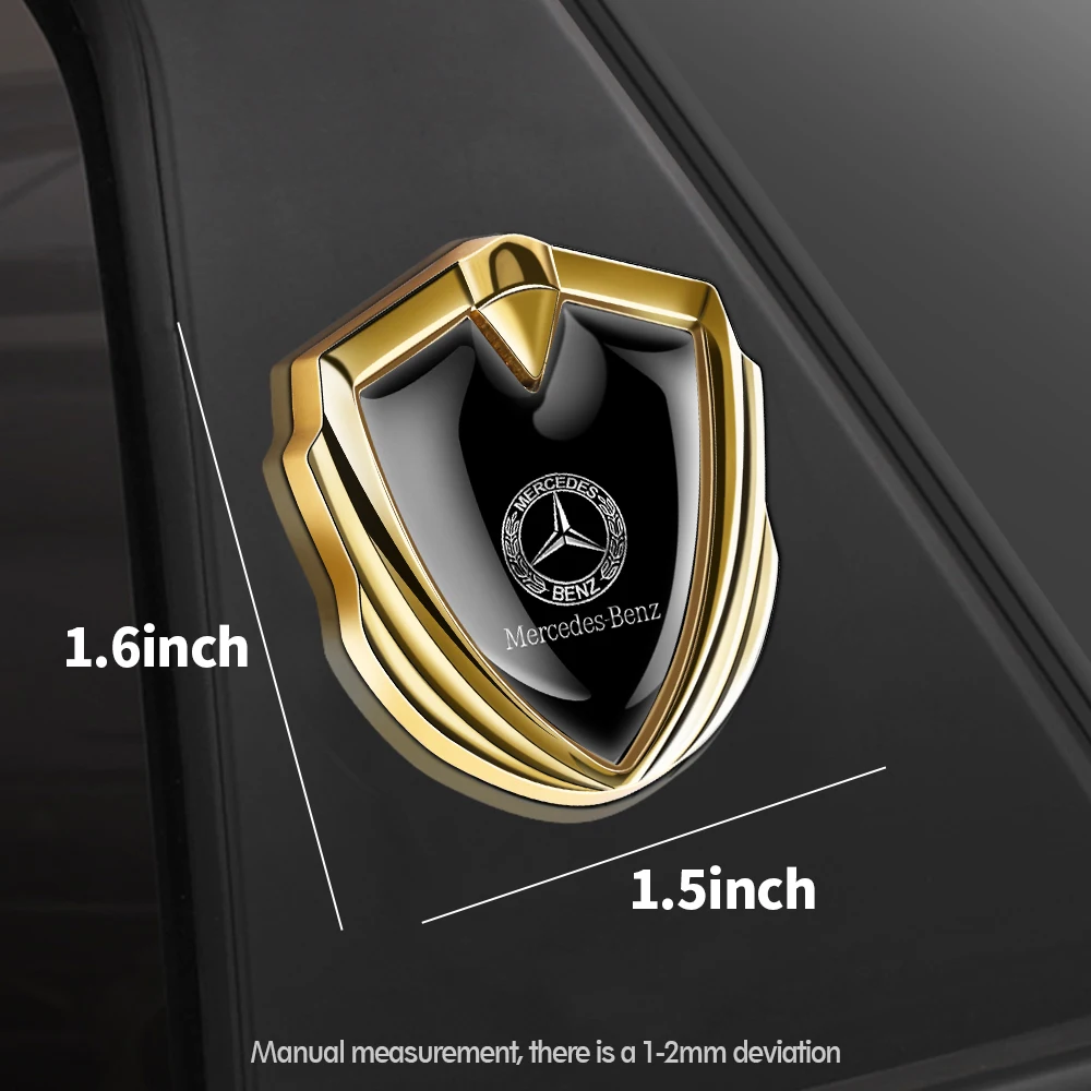 3D gold/silver Shield logo Car Trunk Badge Sticker car Accessories For Mercedes Benz AMG W205 W211 W204 W212 W222 W176 AMG GT 50