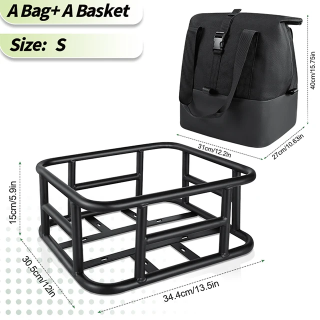 Hinterer Fahrradkorb Fahrrad-Gepäckträgertasche mit Griff Große Kapazität E-Bike-Korb Fahrradkörbe für Outdoor-Reisen und Einkäufe