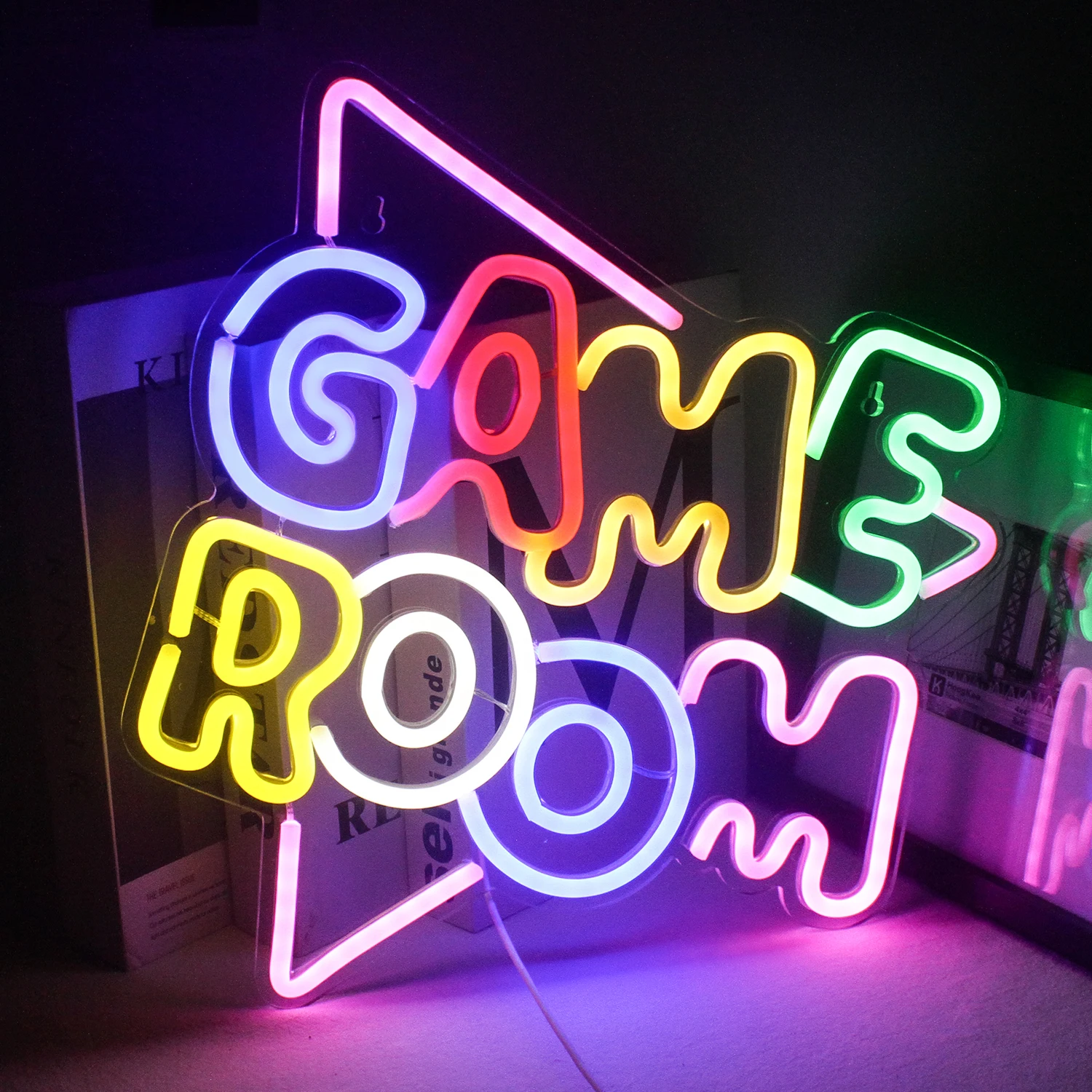 Game Room Time Neon Sign LED Colorful Light Internet Cafe Home Gaming Room Decor Hanging Board Bedside Table Gift For Boy Gamer