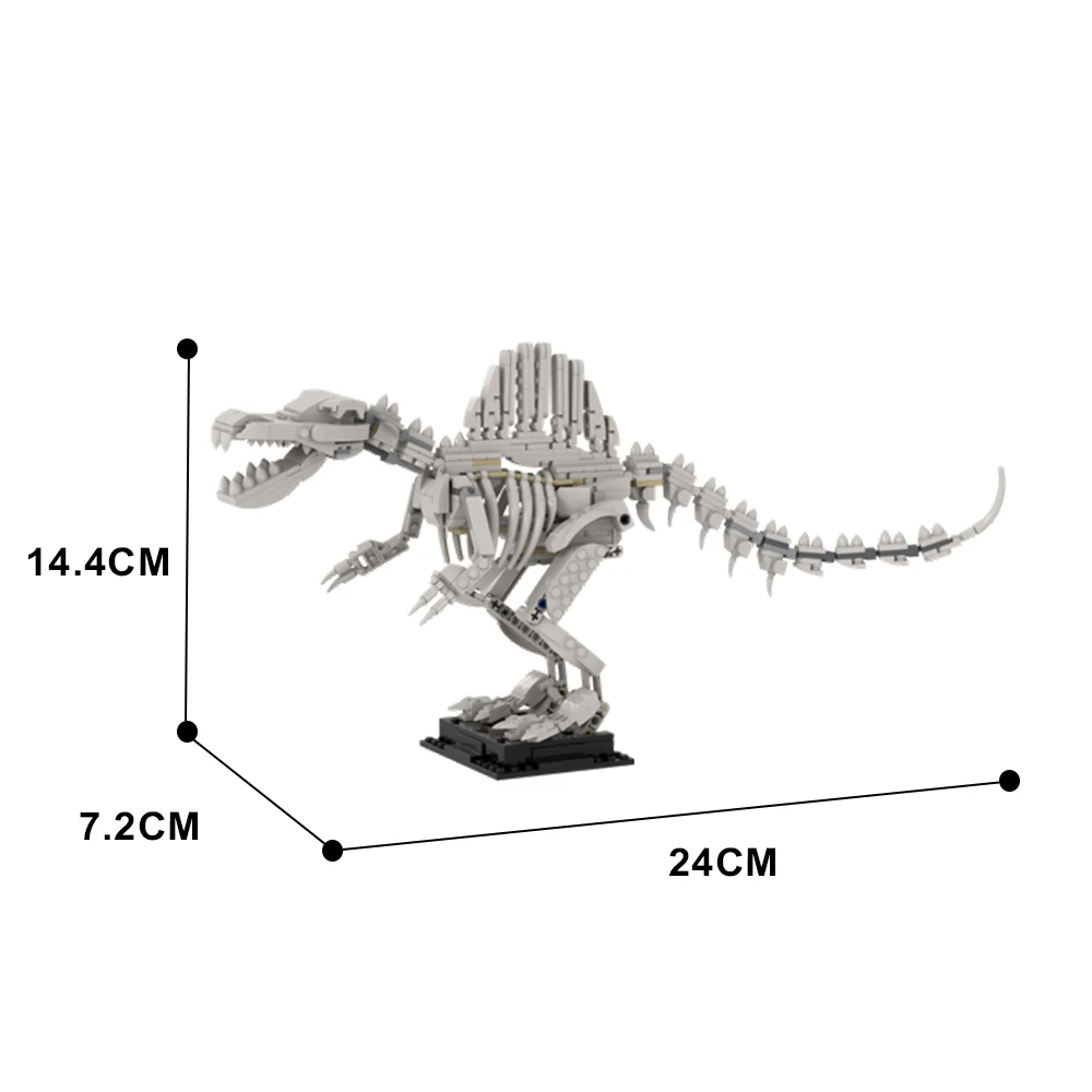 MOC-décennie s de construction de modèles d'animaux pour enfants, modules Spinosaurus, briques d'horreur, ensemble de jouets, cadeaux d'anniversaire, 81227