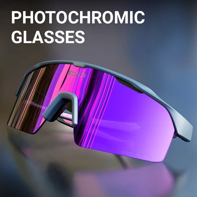 SCVCN MTB Road Bike Sports Glasses Men Women Cycling Sunglasses Outdoor Riding Photochromic Protection Glasses UV400 Goggles