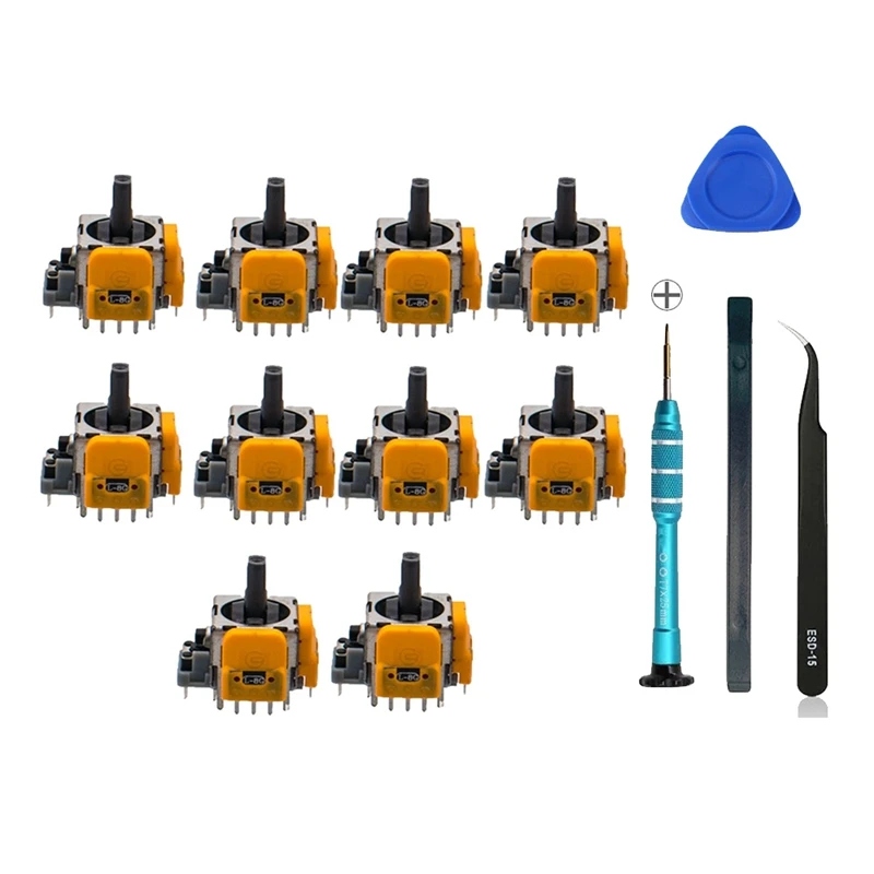 

10PCS Hall Joystick For PS5 Game Console Joysticks Hall Electromagnetic Adjustable Joysticks With Screwdriver Repair Set Durable