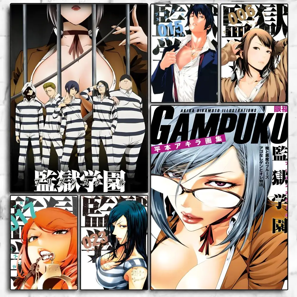 Anime Prison School Poster Room Wall Art Decor Waterproof Stickers For Home Bar Bedroom Decoration