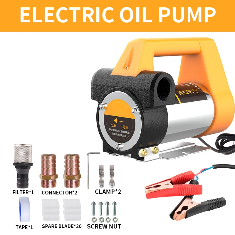 780W Electric Oil Pump 12V/24V Self-priming Pump Diesel Pump Tanker Oil Pump Portable Electric Oil Pump