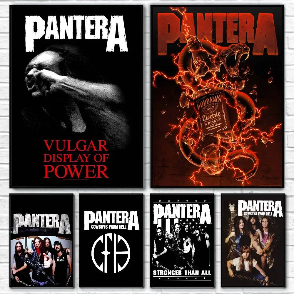 1 Stück Pantera Band Poster Aufkleber Druck Wasserfester Wandkunstdruck für Wohnzimmer Schlafzimmer Heimdekoration