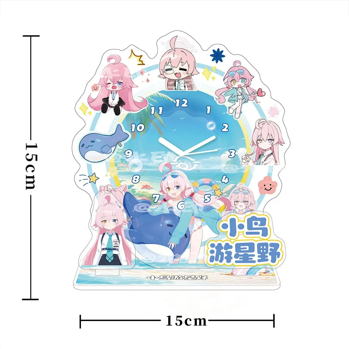 Blue Archive Takanashi Hoshino Figure Acrylic Stand Diy Clock Standee Desk Decoration No Battery