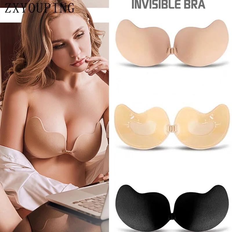 

Reusable Silicone Bust Nipple Cover Pasties Stickers Women Breast Self Adhesive Invisible Bra Lift Tape Push Up Strapless Bra