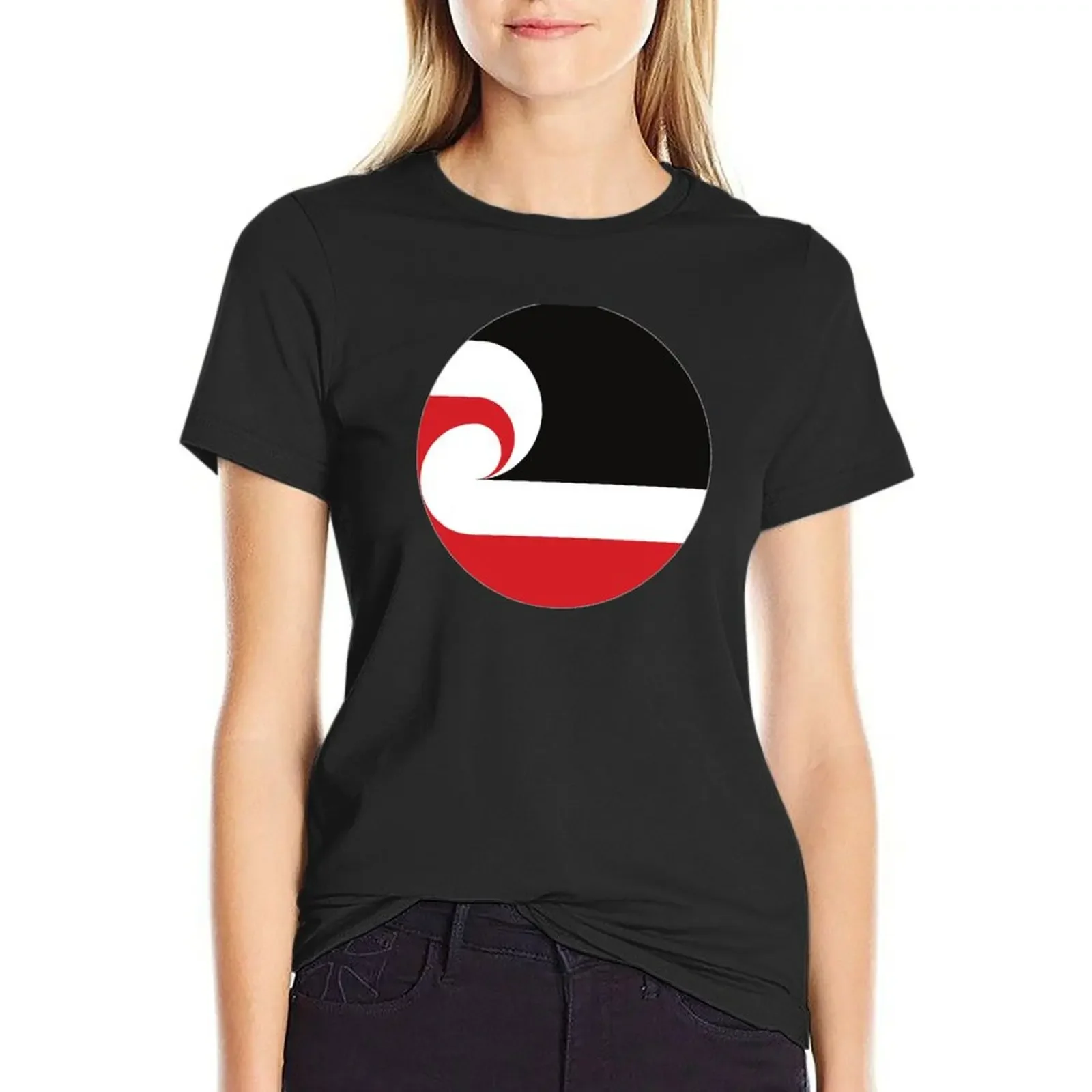 

Tino Rangatiratanga Flag Symbol T-Shirt Female clothing graphics cute clothes oversized t shirts for Women