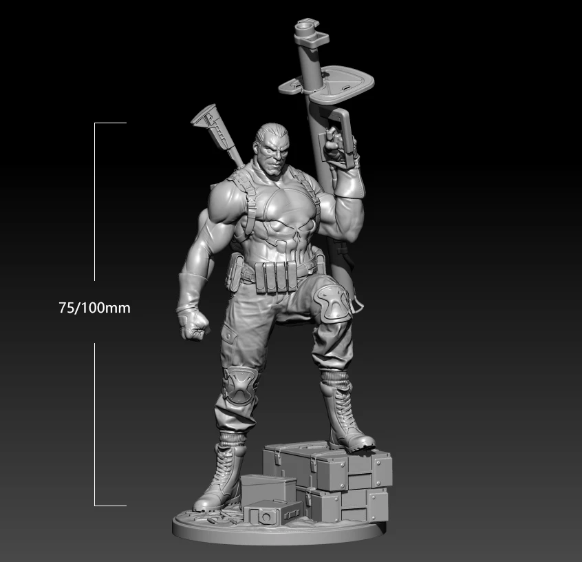 

1/24 75mm 1/18 100mm Resin Model Punisher Soldier Figure Sculpture Unpainted No Color RW-702