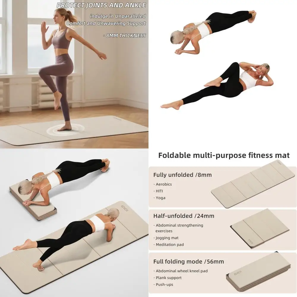 

Толстый складной коврик для йоги - 0,32 см, сертифицированный SGS POE, нескользящий коврик для фитнеса и домашних тренировок