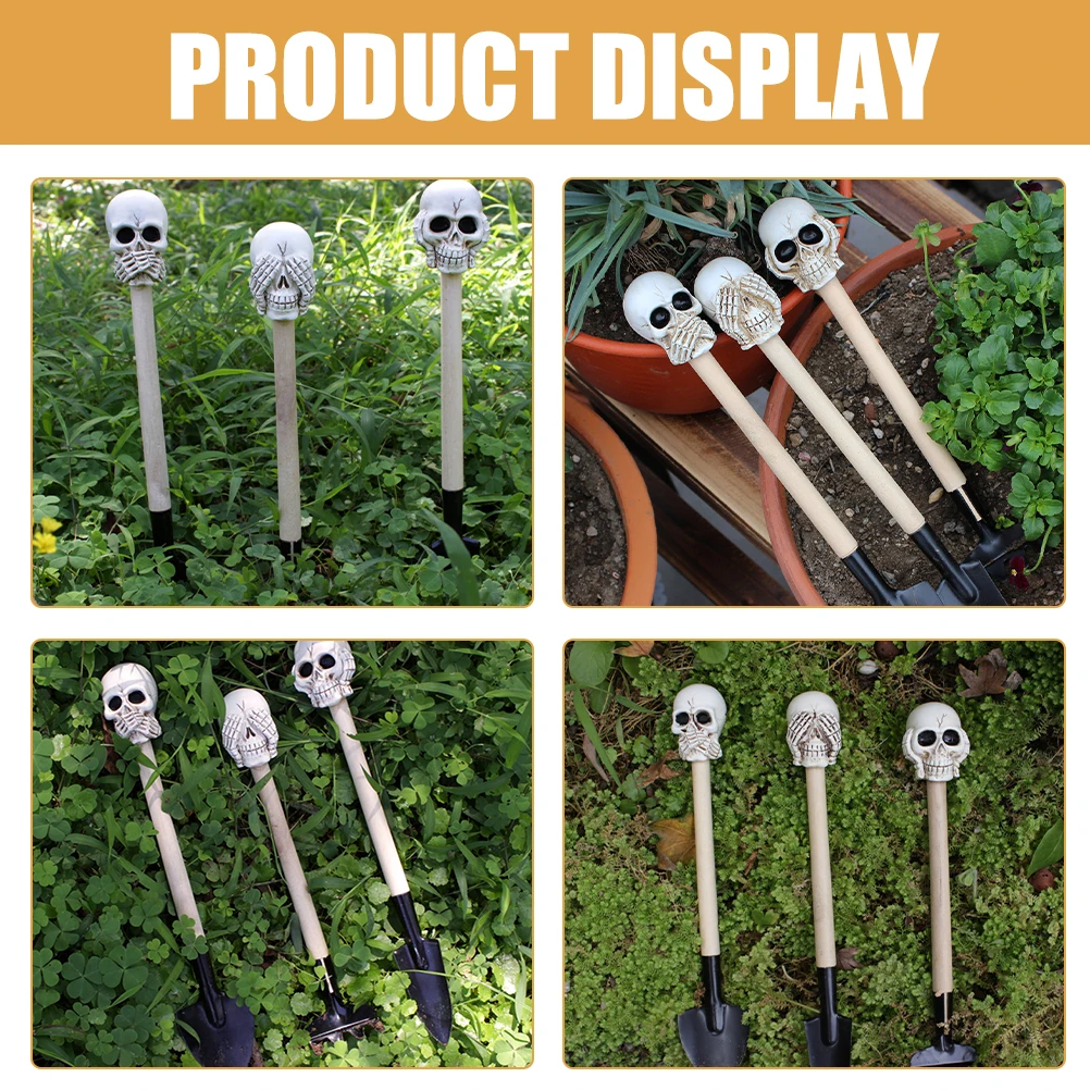 

3pcs Garden Tools Skull Shovels Spades Trowels Resin Planting Digging gardening supplies gifts for gardeners men