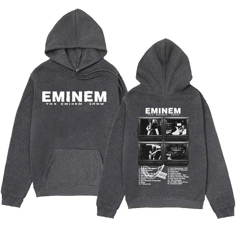 Trendy Men's and Women's Hooded Hoodies Are Comfortable Streetwear with Patterns from Famous Rap Artists' Music Albums Printed O