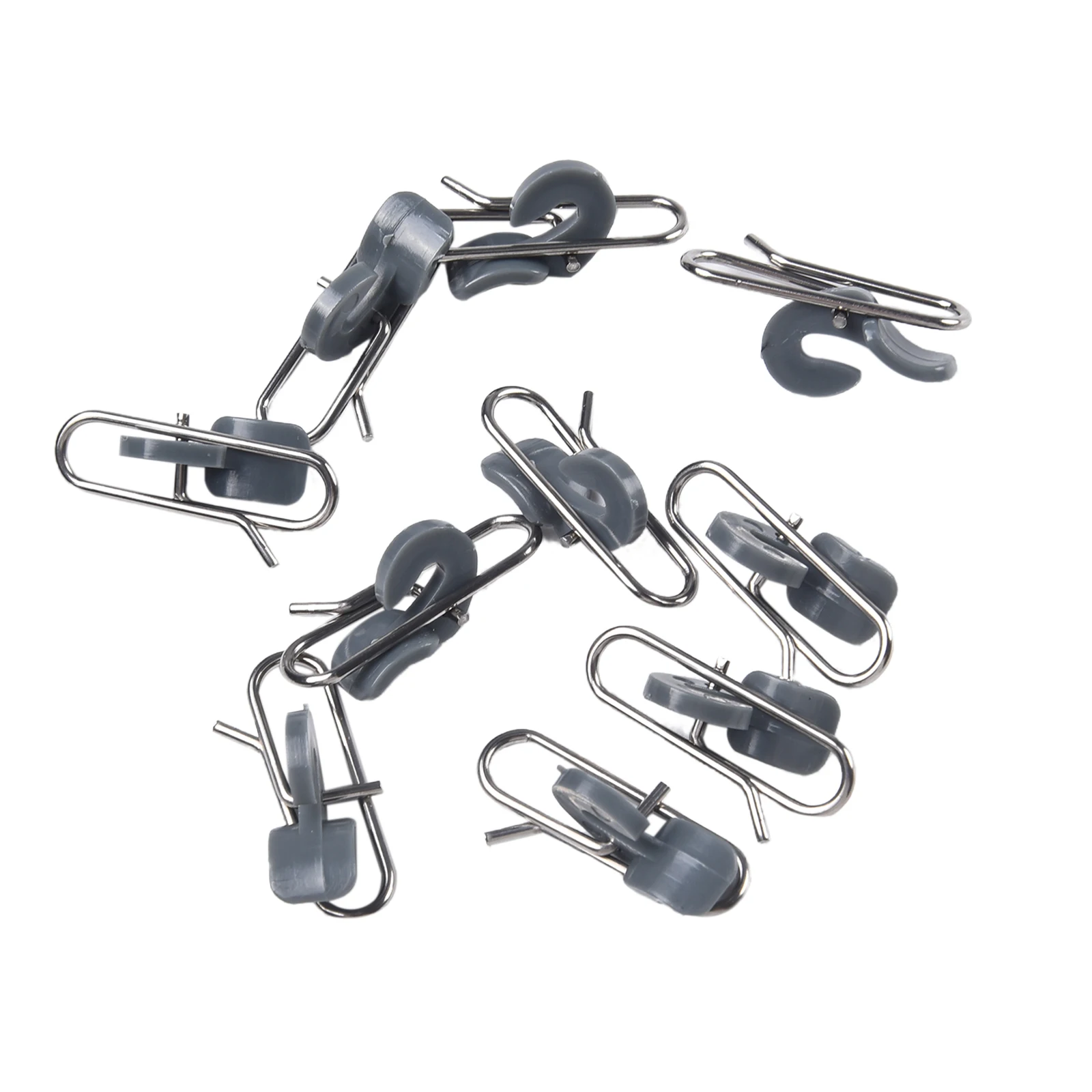 10pcs Stainless Steel Sea Fishing Bait Clip Hooks with Bait Release Clip to Maintain Bait Stability and Prevent Loss