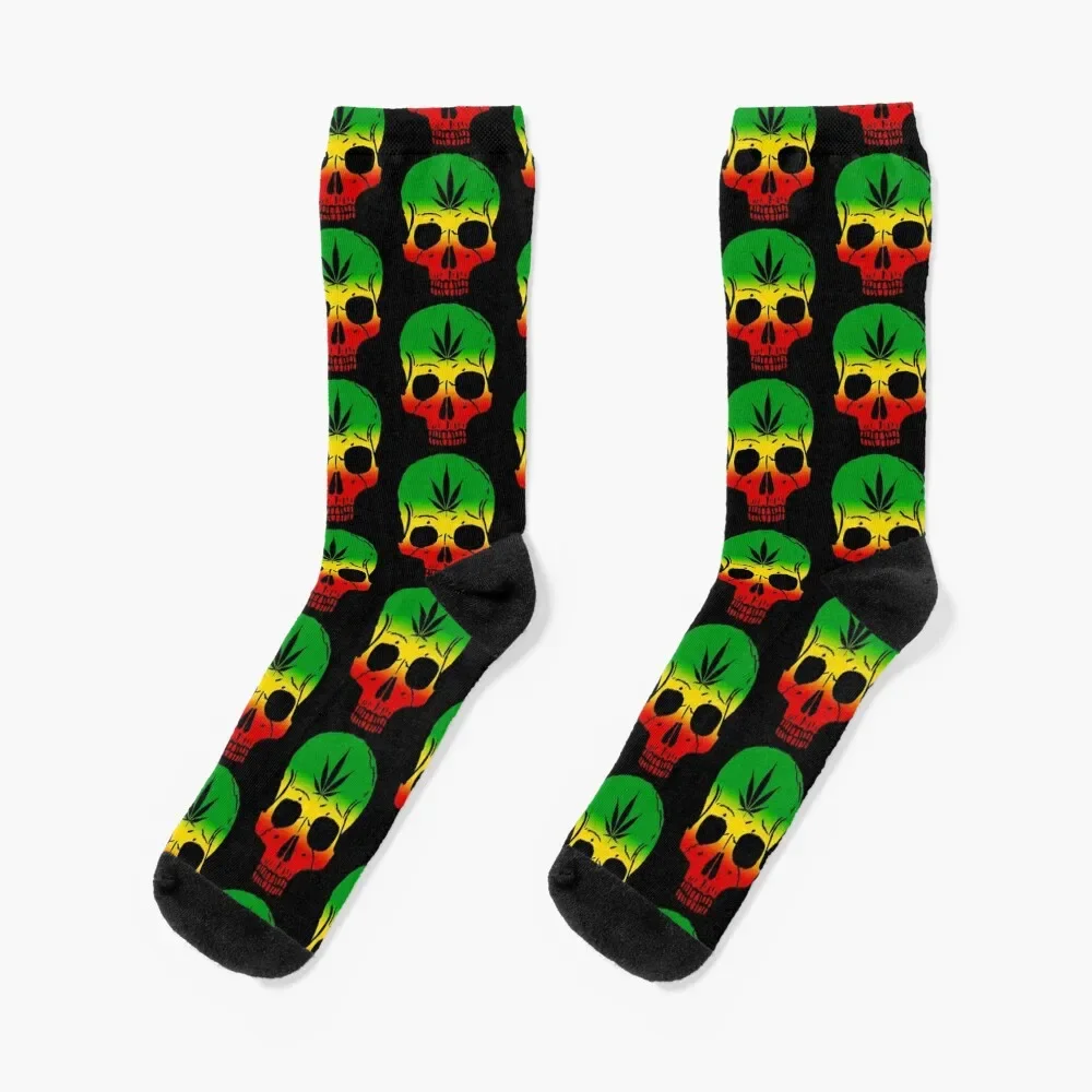 Rastafari Skull for Reggae Lover Socks sport funny gift Socks Men Women's