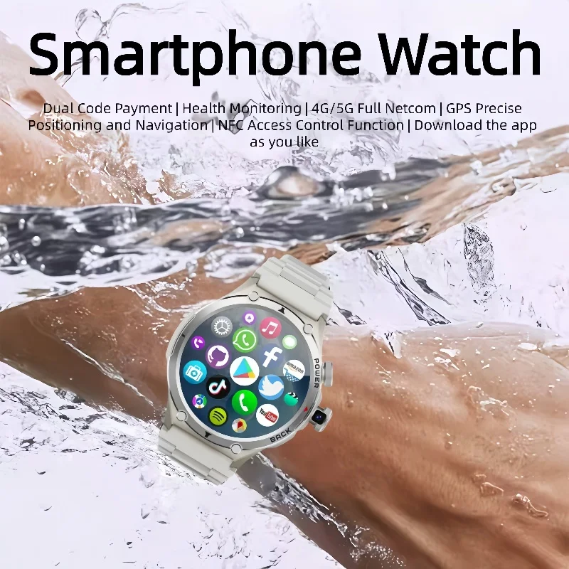 

Stylish smartwatch 4G Android OS supports GPS WIFI SIM card app Download Play Store Rotating camera smartwatch for men and women
