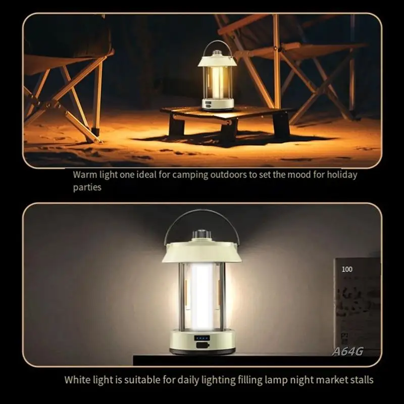 

Rechargeable LED Camping Lantern Adjustable Outdoor Tent Lamp Withatmosphere Lighting