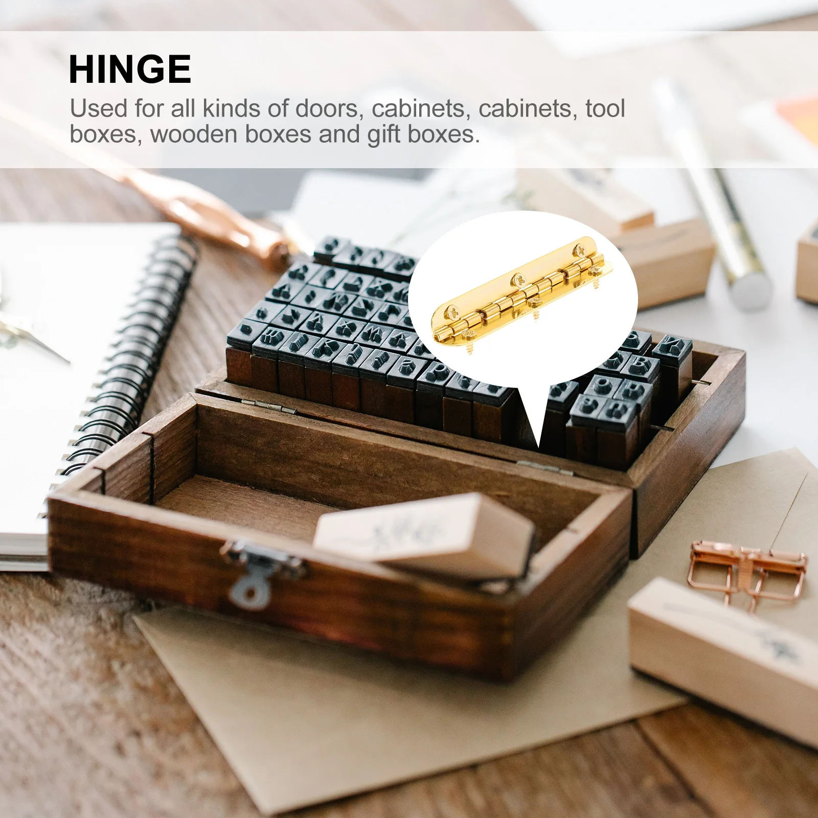 

12pcs Gold 90 Degree Hinges Retro Jewelry Box Wooden Box Flush Continuous Cabinet Door Hardware Small Boxes Accessories