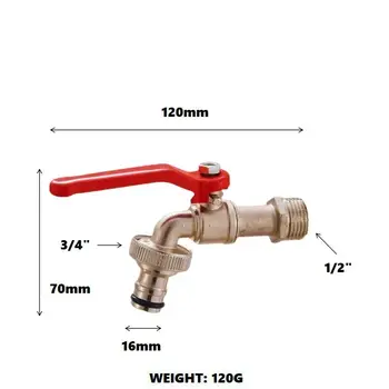 家用灌溉鋅合金花園水龍頭浴室水龍頭帶雙出水嘴和陽台水龍頭分水器戶外水龍頭 10 最佳銷售 水龍頭花園 - №6