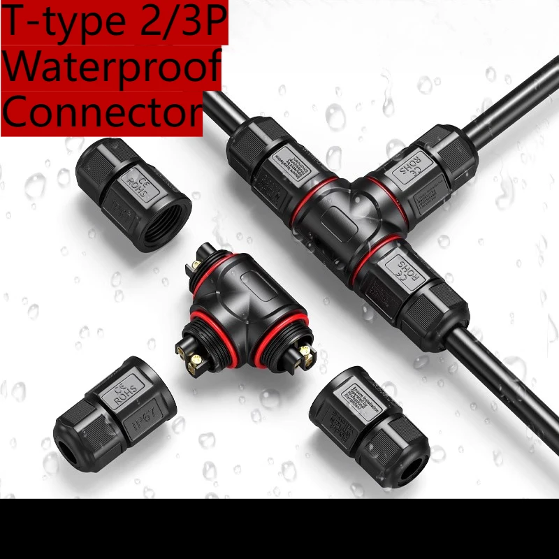 conector-a-prova-d'agua-de-fio-ip68-terminal-de-cabo-tipo-t-tres-vias-ao-ar-livre-a-prova-de-chuva-lampada-enterrada