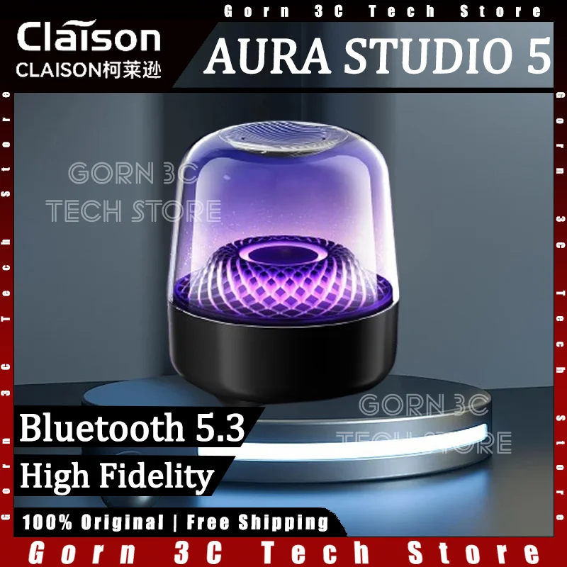 

CLAISON AURA STUDIO 5 Wireless Speaker Bluetooth 5.3 Harman Glass RGB Desktop Subwoofer Home Portable Outdoor Customized Music