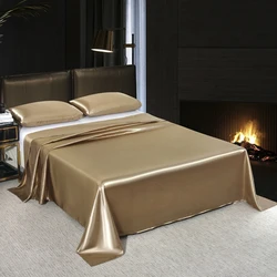 Drap de Lit en Satin de Luxe, Doux et Confortable, Solide, pour Document pio, Simple, Double, Twin, King Size