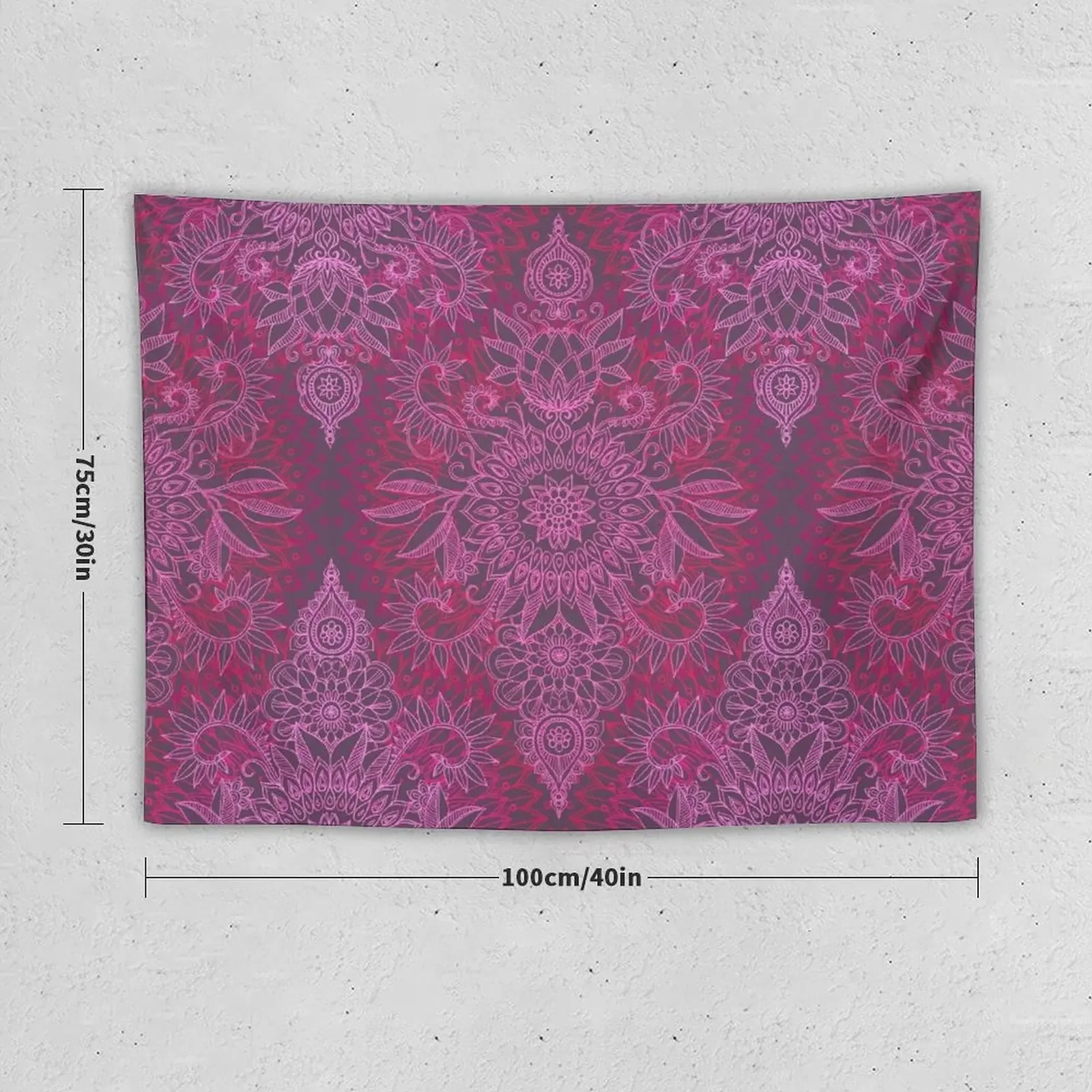 Magenta, Pink & Coral Protea Doodle Pattern Tapestry Bedroom Deco Anime Decor Aesthetic Room Decorations Tapestry