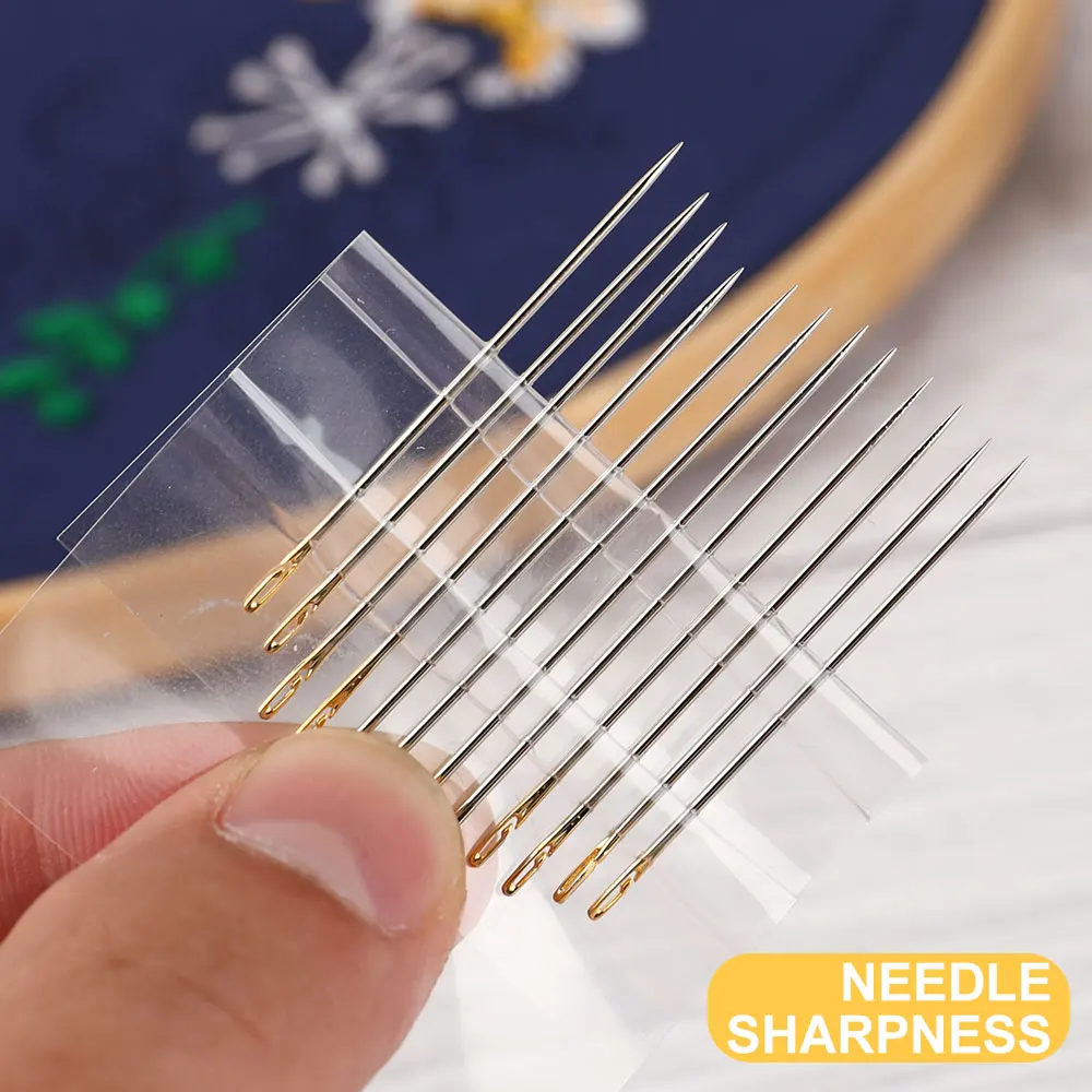 QZLKNIT Hot Blind Needle Elderly Needle-side Hole Hand Household Sewing Stainless Steel Sewing Needless Threading DIY Accessory