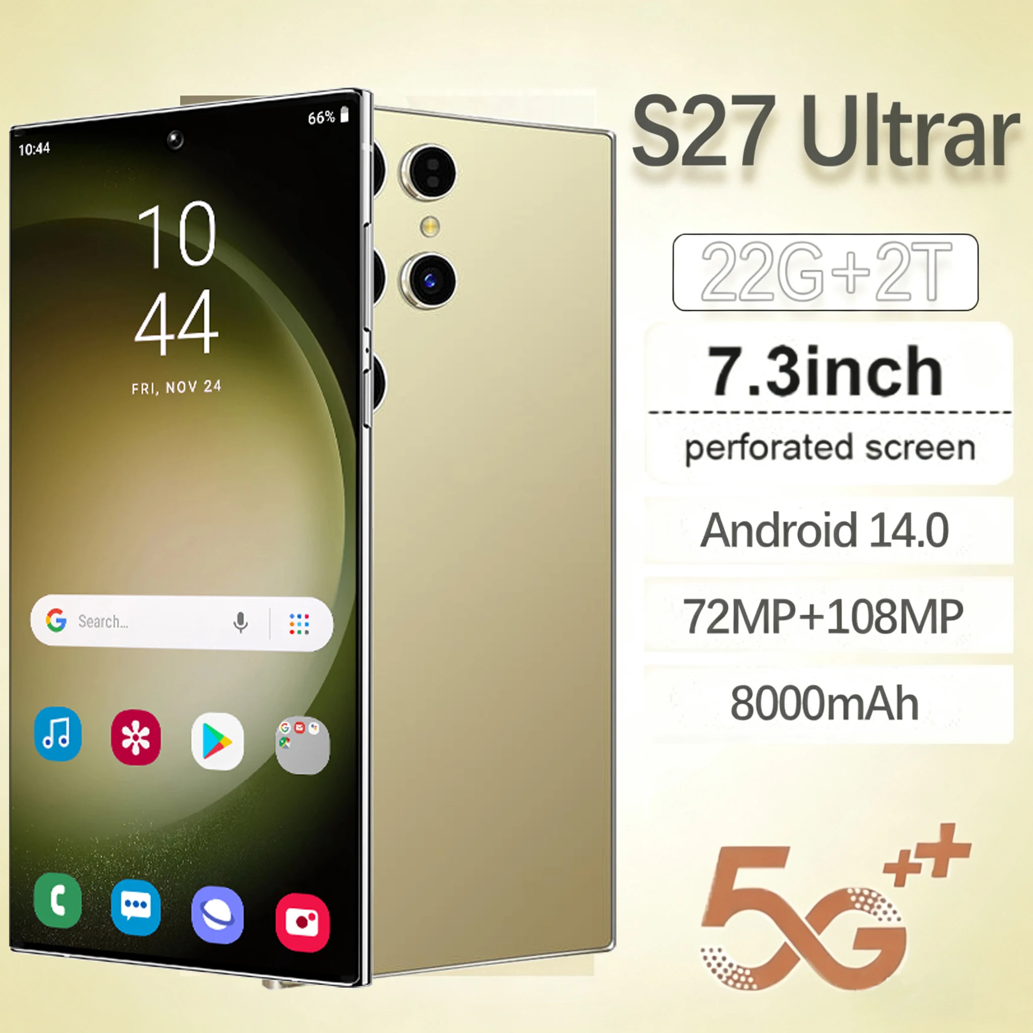 2026 New S27 Ultrar Ultra original intelligent 4G 5G global version dual card dual standby system 7.3inch 7800mAh battery