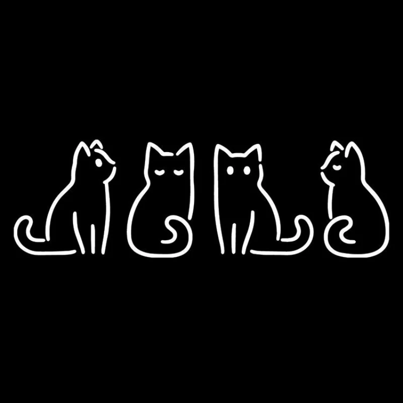 Car Sticker Beautiful Four Cats Vinyl Decal Car Motorcycle Bumper Body Rear Window Decorative Decal Waterproof,Customizable Size