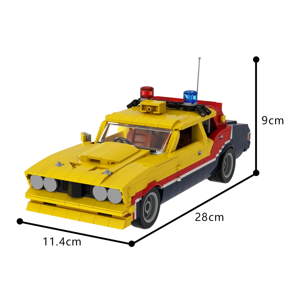 MOC-Mad Max Ford Falcon Car Model importer décennie ks for Boys, Movie Racing Prop, Creative Design Bricks, Toy Gift Decoration