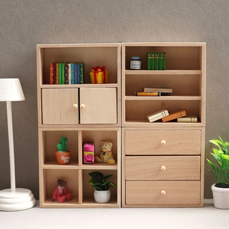 Ngôi nhà búp bê giáo dục dễ thương thu nhỏ bằng gỗ Zakka đồ chơi giả vờ chơi đồ chơi