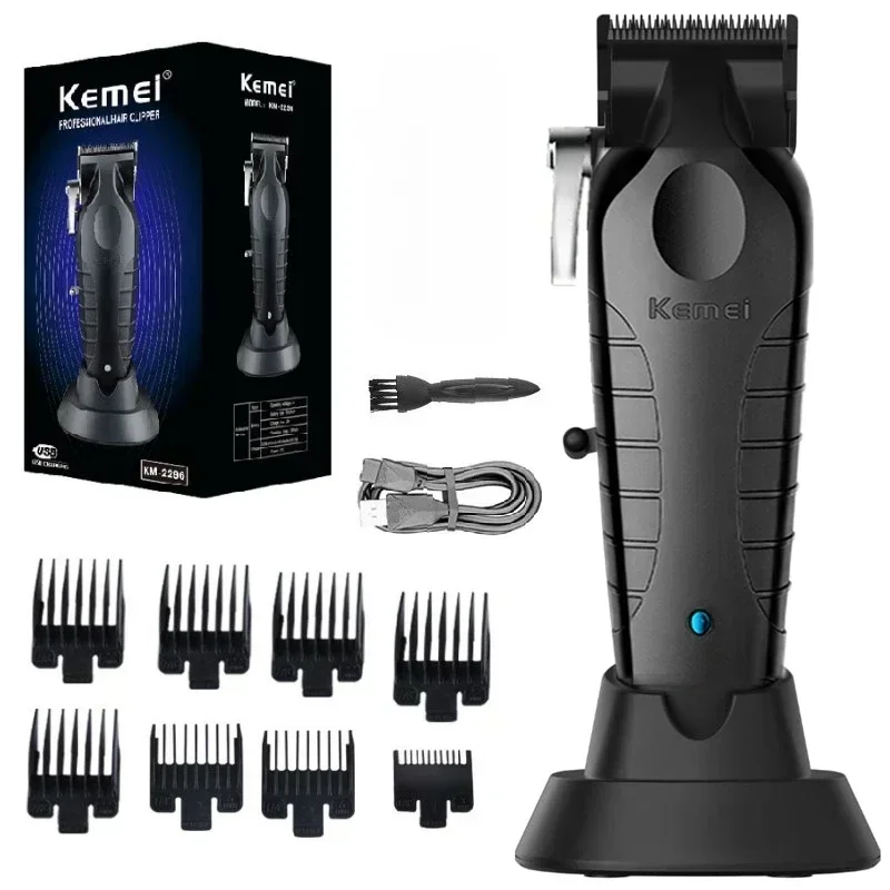 Kemei Professional Hair Clipper For Men Adjustable Cordless Electric Hair Trimmer Rechargeable Hair Cutting Machine Lithium