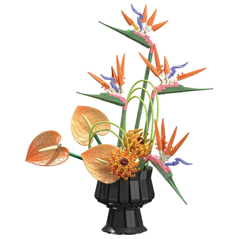Tropical Bird‑of‑Paradise Flower Building Blocks Realistic Plant DIY Model Home Desktop Decor Collectible Hobby Ornament Gift view 5