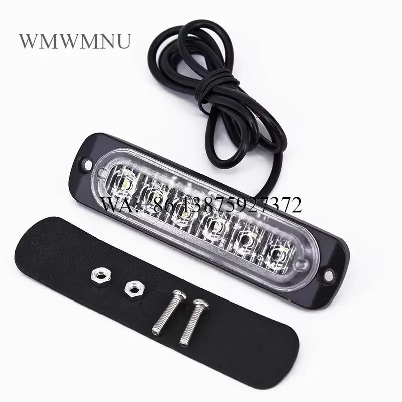 Wmwmnu Super Bright Waterproof 12V 24V Emergency 6 LED Strobe Lights for Vehicles Trucks Cars Vans Trailers
