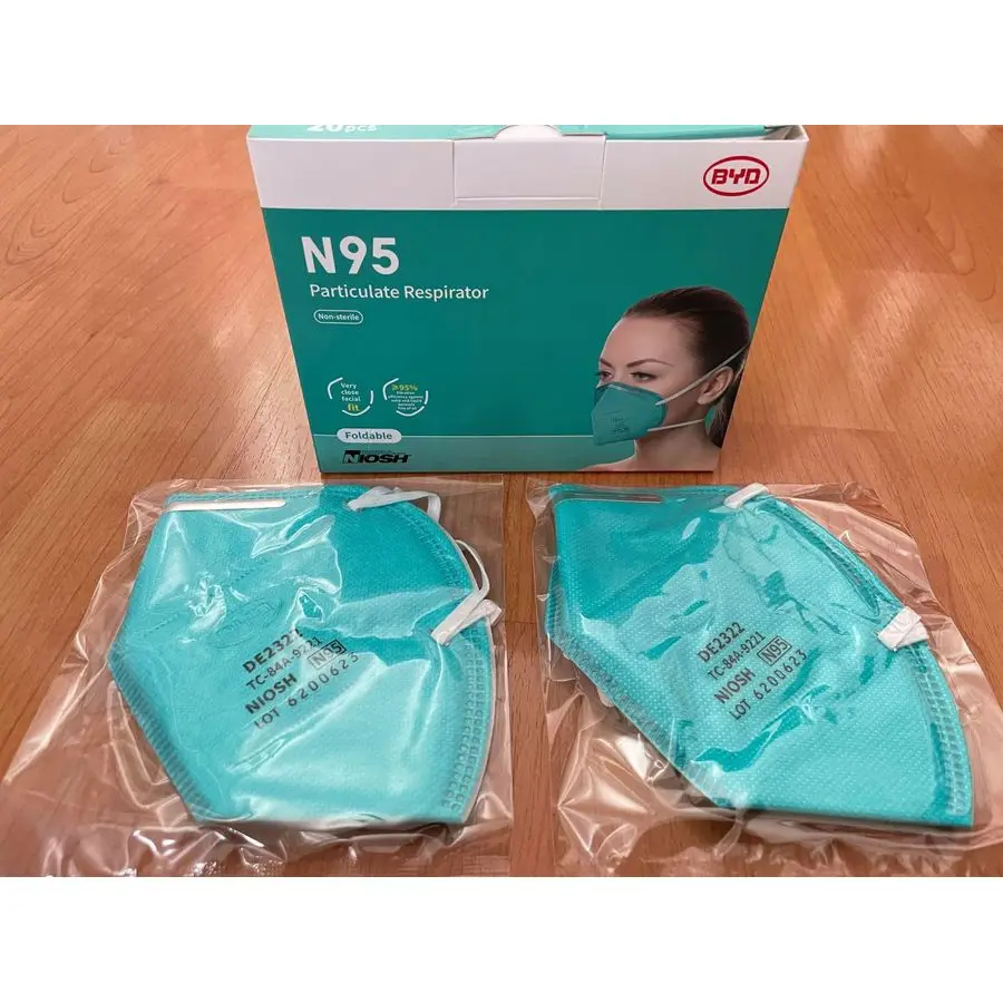Green Particulate Respirator Model DE2322 Approval Number TC84A9315 100 Pack 5Box w. Individually Wrapped,Breathable Disposable
