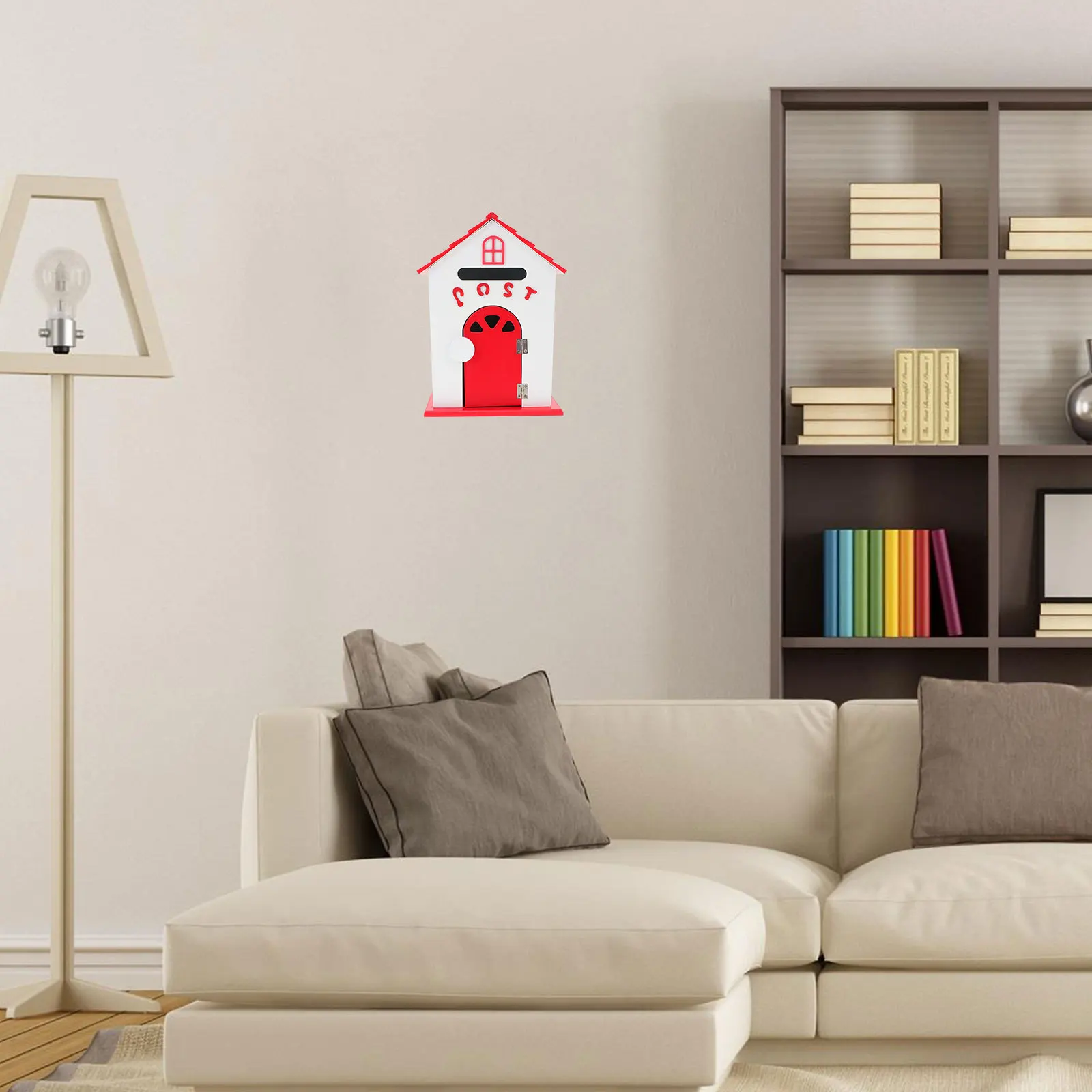 صندوق بريد خشبي مثبت على الحائط، صندوق بريد مزخرف متين للمدرسة والمنزل، صندوق بريد خشبي #3