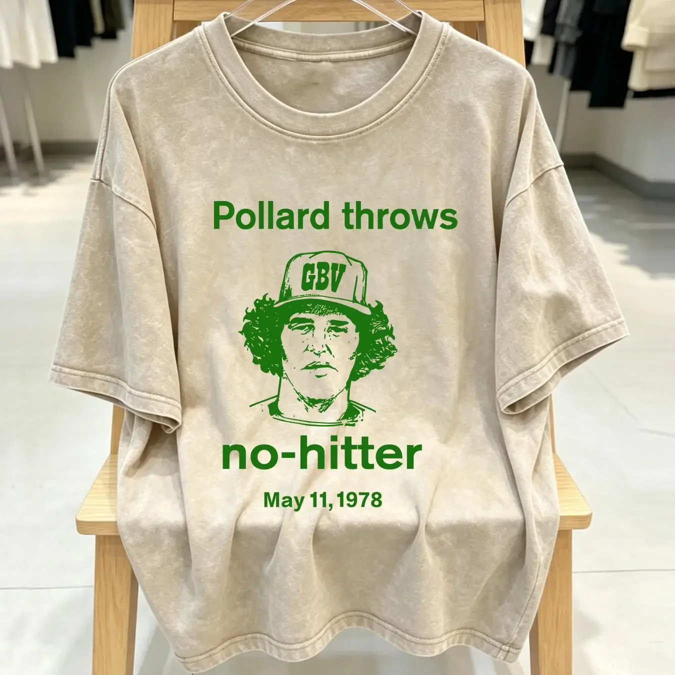 washed T Shirt Pollard throws no hitter guided by voices GBV Robert alien lanes bee thousand 90s band long or short sleeves