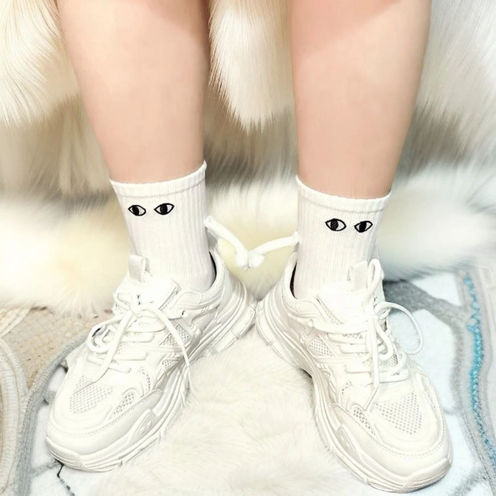 Cute 3D Doll Couple Socks Skin-friendly All-match Casual Socks For Women Men