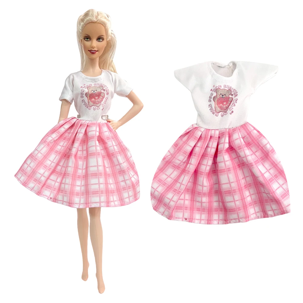 NK Official  1 Pcs Fashion Clothes for Barbie Doll Accessories Pink Doll Dress Daily Casual Wear Skirt 1/6 BJD Doll DIY Toys