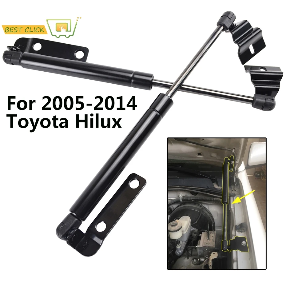 2pcs For Toyota Hilux Vigo SR5 Pickup Damper Pair Lift Support 2005 - 2014 Shock 2010 2011 2012 2013 Gas Strut Front Hood Bonnet