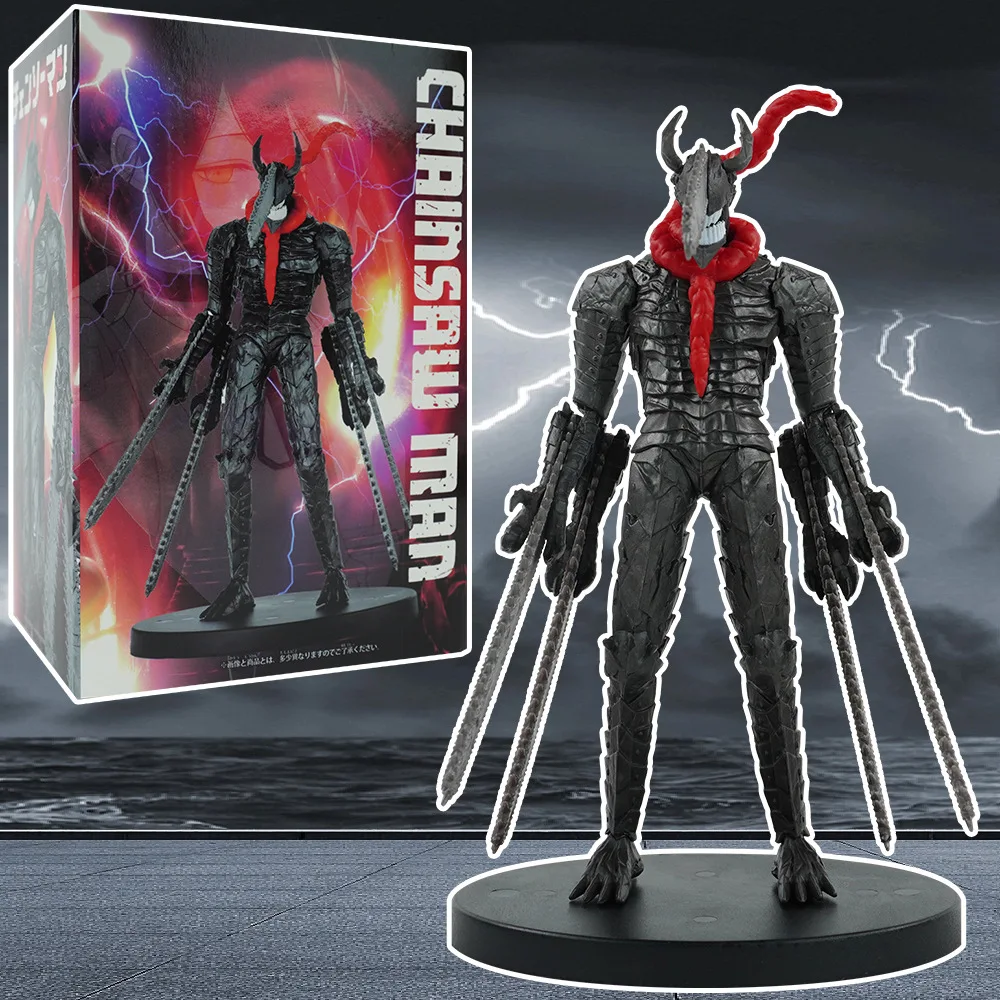 Anime Chainsaw Man Samurai Sword Figure PVC 4 Knife Squat Fighting Action Desktop Collection Ornaments Model Toy Gift 15CM