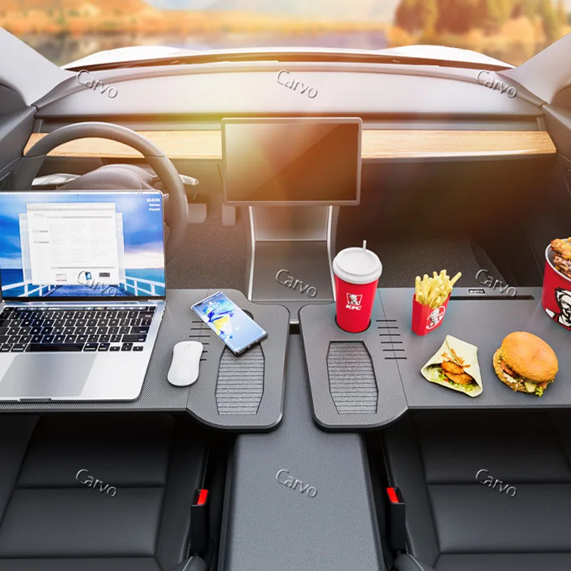 Car Steering Wheel Desk For Tesla Model 3/Y Car Steering Wheel Laptop Foldable Tray Food Desk Portable car Office Table view 2