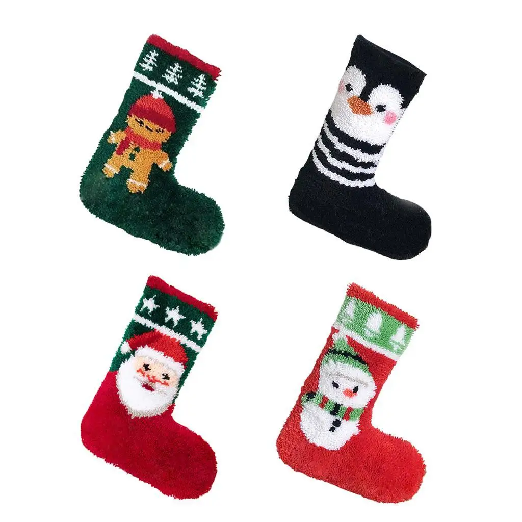 Latch Hooking Kit Skill Embroidery Latch Hook Set Cute Sock Theme Rug DIY Needlework Supplies for Living Room Cushion Decor view 4
