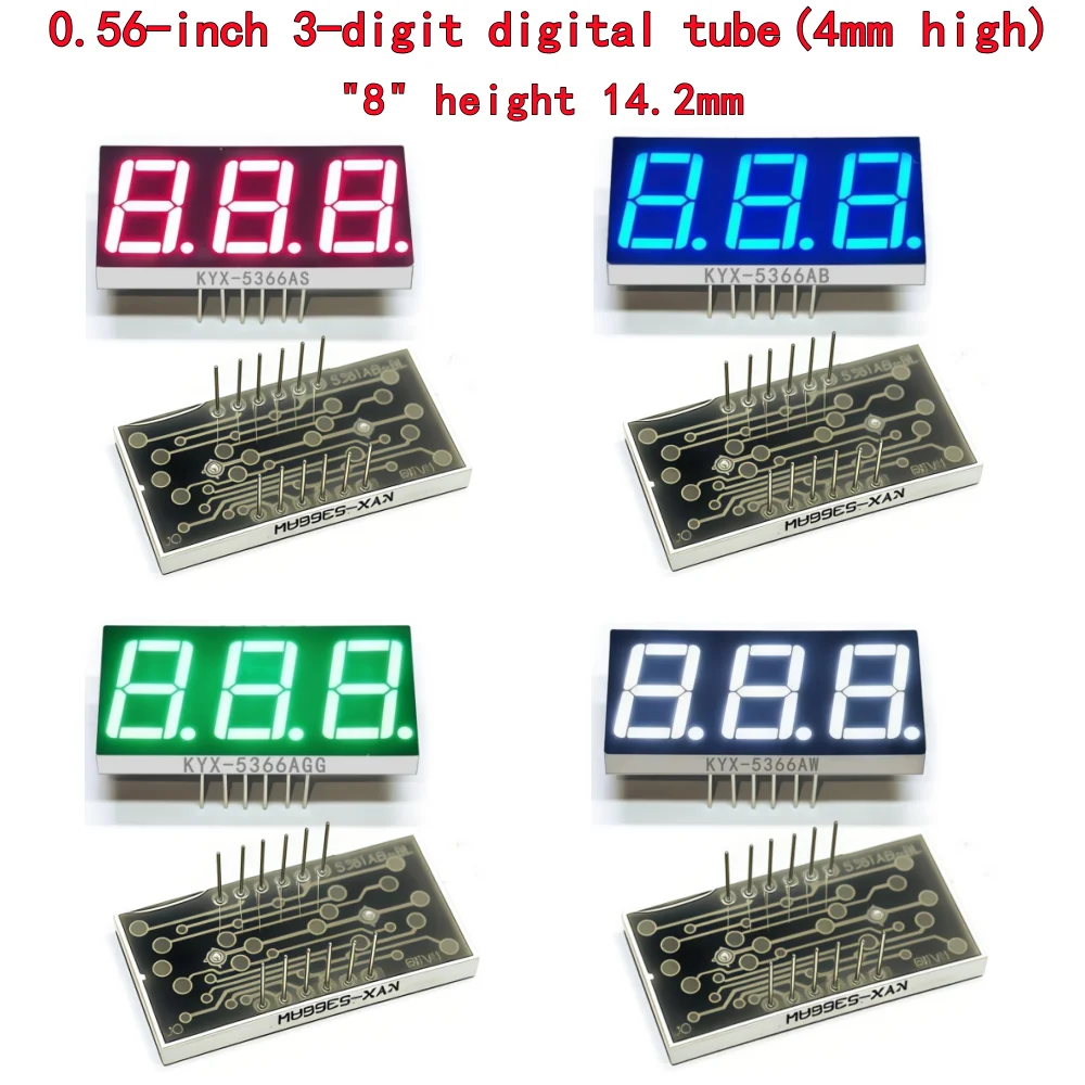 10PCS 0.56-inch 3-digit numeric tube 37.5mmX19mmX4mm digital display 