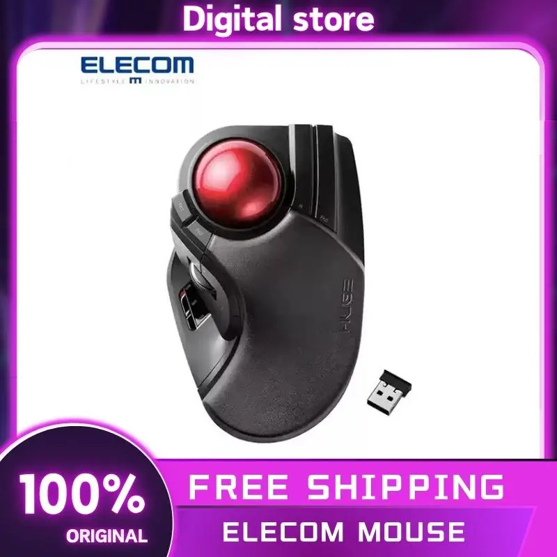 

ELECOM Trackball Mouse Wireless Mouse 2.4G 10 Programmable Buttons Office Laptop PC For AutoCAD PS Graphic Design Office Gifts