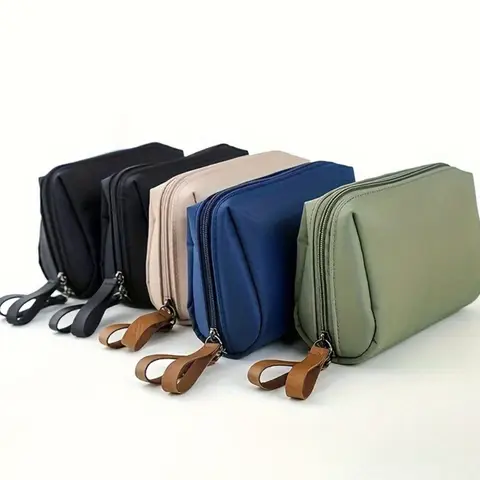 New Portable  Women Cosmetic Bag Solid Color Makeup Bags Coin Pouch Toiletry Bag Waterproof Makeup Organizer Case Storage Bags